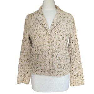 Maurices Corduroy Ditsy Floral Blazer Jacket Boho Country Prairie Cottagecore-L